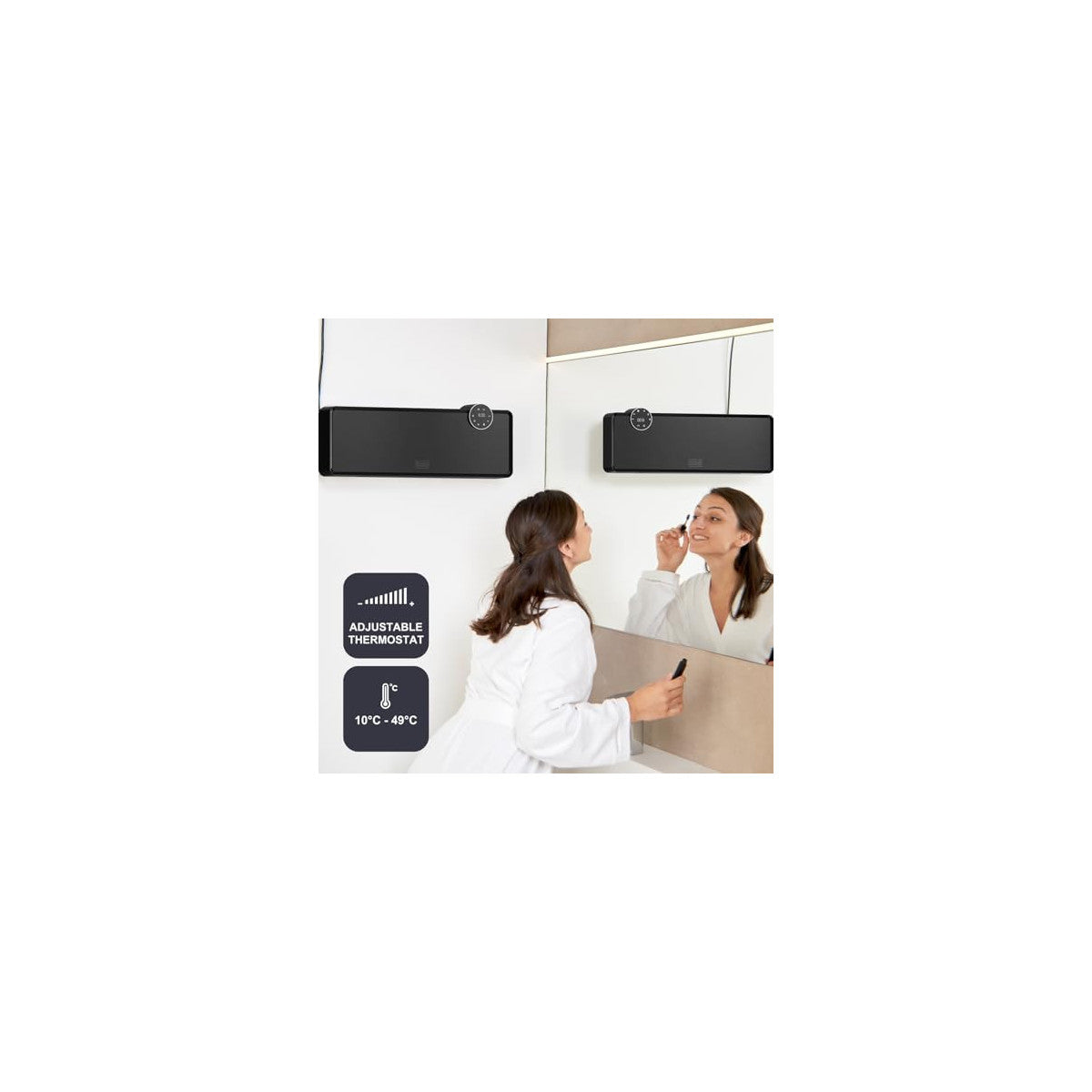 Black Decker Termoventilatore Da Parete Ceramico BXWSH2001E 2000W Con Telecomando