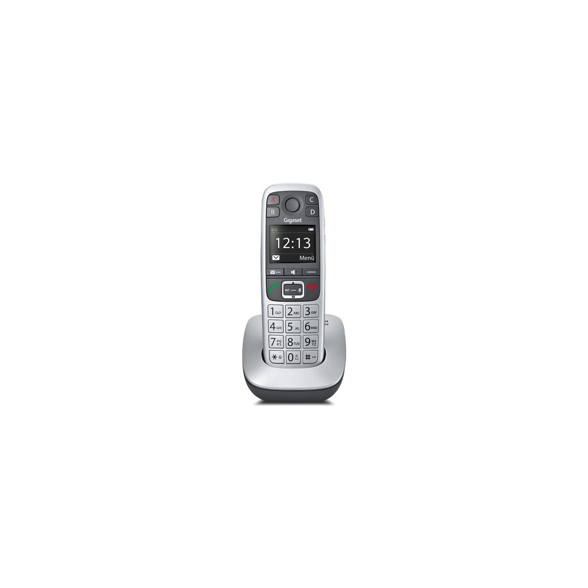 Telefono Gigaset E 560 DECT Cordless Identificatore di Chiamata Nero Argento