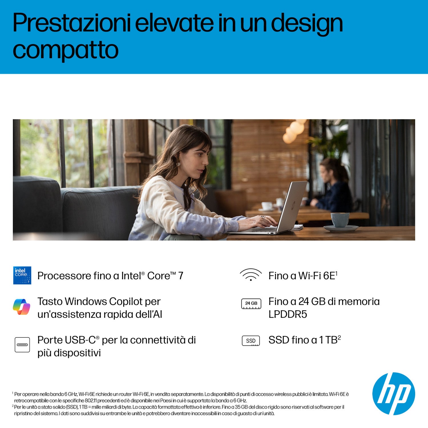 HP OmniBook 5 Flip 2-in-1 Laptop 14-fp0012nlx Intel Core i3 i3-1315U 35,6 cm (14 pollici) Touch screen 2K 8 GB LPDDR5-SDRAM 512 GB SSD Wi-Fi 6 (802.11ax) Windows 11 Home Argento