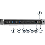 StarTech.com Docking station USB 3.0 a tre monitor - 1x HDMI - 2x DisplayPort - Dock portatile con Hub USB integrata a 5 porte e Gigabit Ethernet