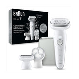 Braun Silk-Épil 9 SES9-061 Epilatore Elettrico Wet Dry, 40 Pinzette, 2 Velocità, Uso Asciutto E Bagnato, Argento