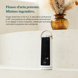 Levoit Windi Mini Plus Ventilatore a torre, 7,0 m/s, 5 velocità, timer da 1 a 12 ore, oscillazione di 90°, ricaricabile, portatile, ideale per l’uso sulla scrivania, adatto per l’uso all’aperto.