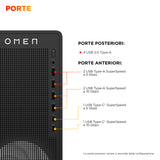 HP OMEN 16L Gaming Desktop PC TG03-0056nl PC AMD Ryzen 7 8700F 16 GB DDR5-SDRAM 512 GB SSD Windows 11 Home Tower AI PC Nero