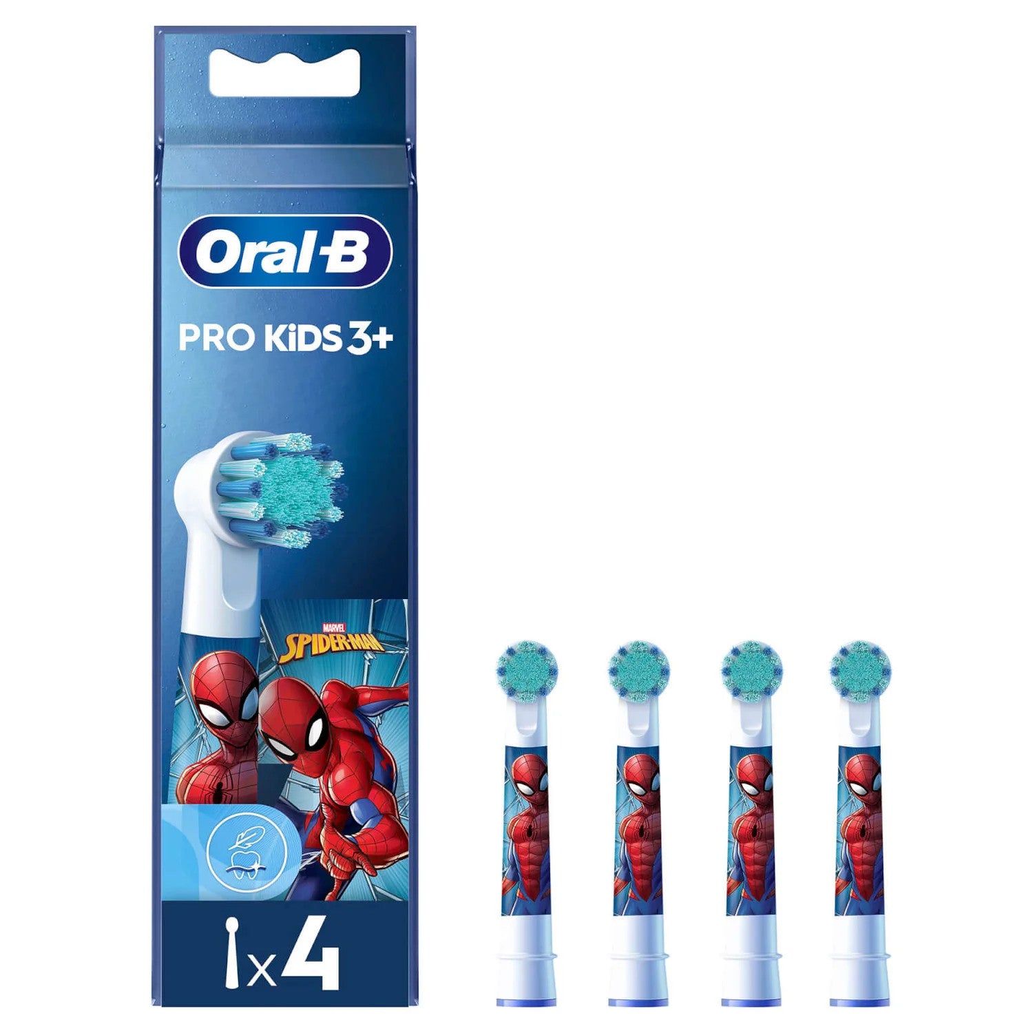 Oral-B Kids Pro Kids3 Testine per spazzolino 4 pz Multicolore, Bianco