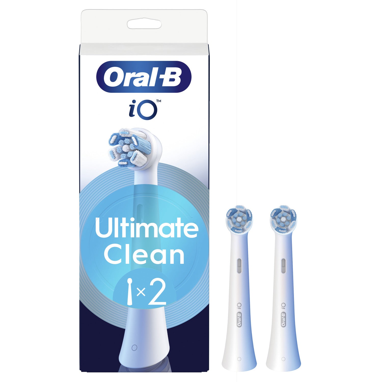 Oral-B Testine di Ricambio iO Series Ultimate Clean, testine rotonde di ricambio originali, con setole CrissCross per pulizia e rimozione della placca avanzate e in profondità, 2