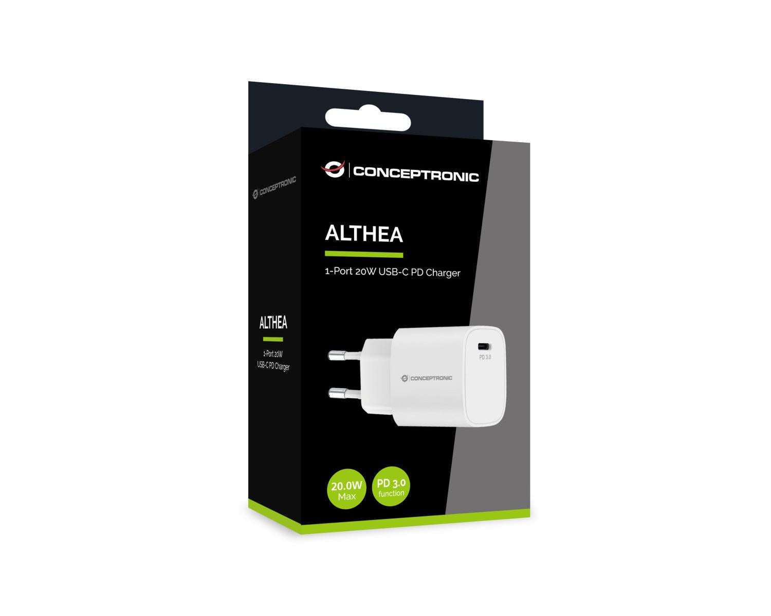 Conceptronic ALTHEA14W Caricabatterie per dispositivi mobili Universale Bianco AC Ricarica rapida Interno