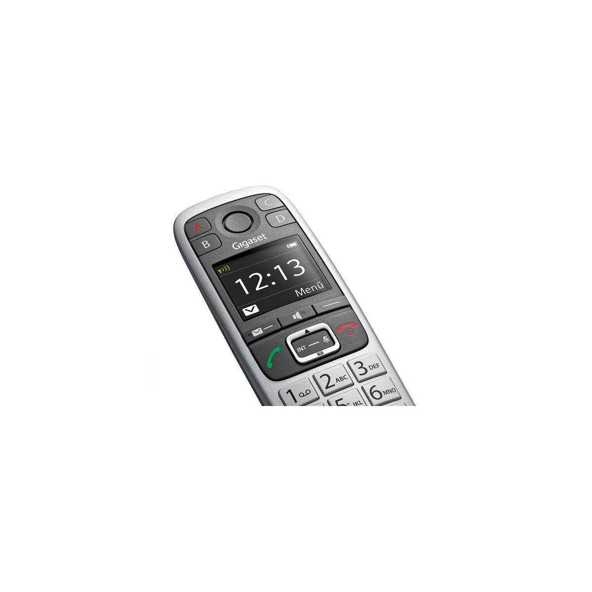 Telefono Gigaset E 560 DECT Cordless Identificatore di Chiamata Nero Argento