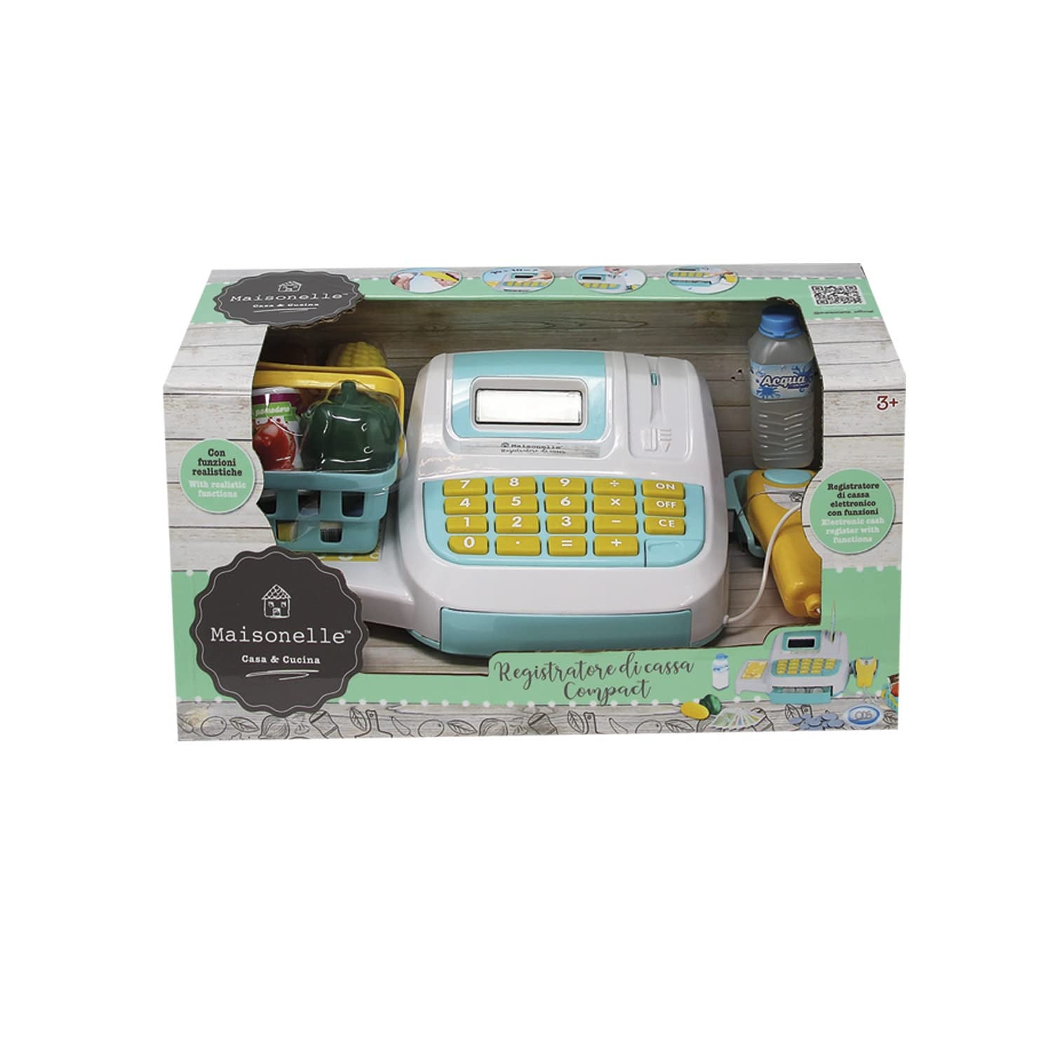 Maisonelle Registratore Di Cassa Compact Con Scanner Laser, Cestino E Accessori