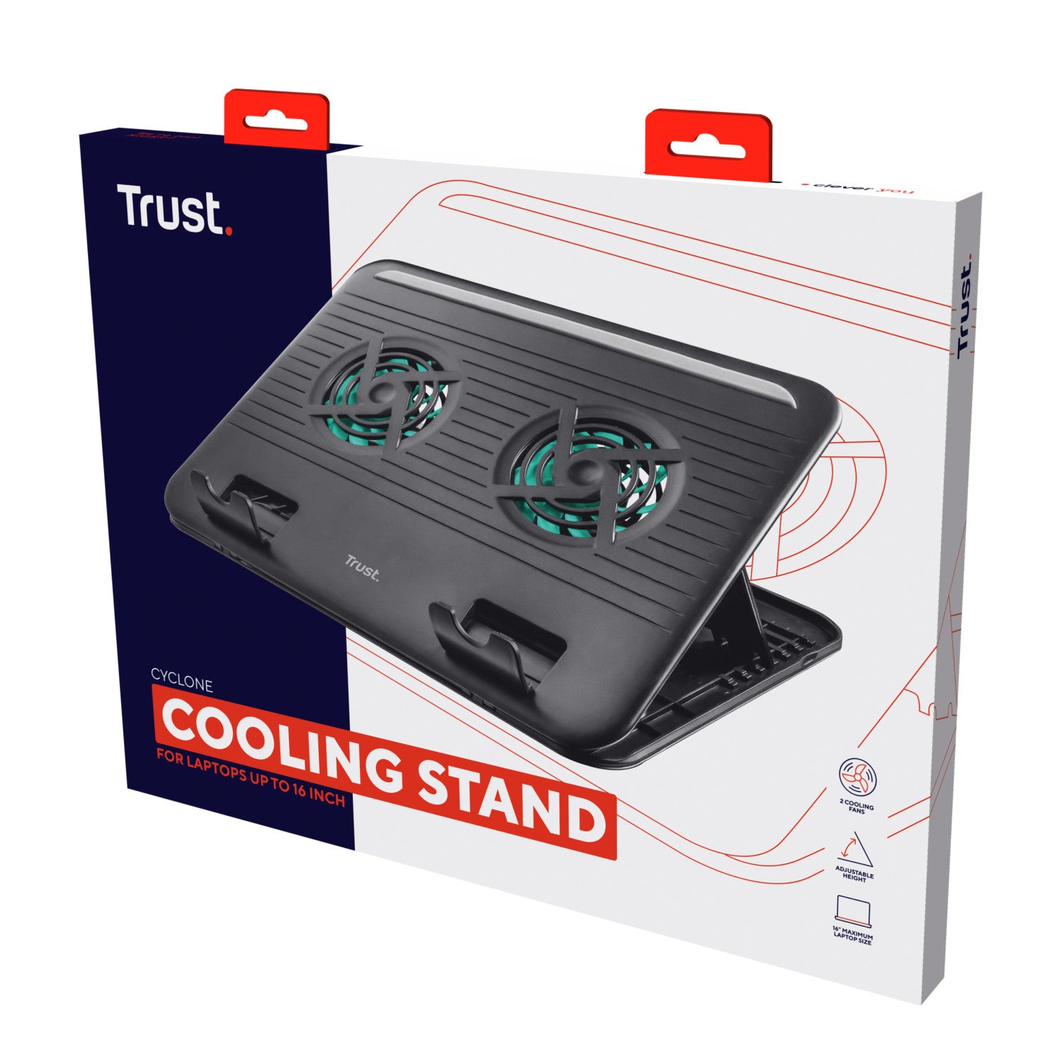 Trust 011754 Stand per Notebook Cooling Cyclone Nero