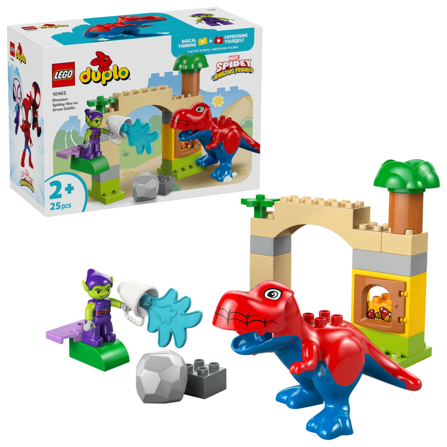 LEGO DUPLO Dinosauro Spidey-Rex vs. Goblin 10463 Set da Costruzione 25 Pezzi per Bambini dai 2 Anni