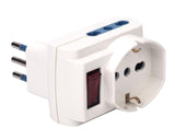 Adattatore Multisize PP238 con Spina 10A prese Pluristandart Bianco