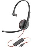 POLY Cuffie Blackwire 3210 monoaurali USB-C adattatore USB-C/A
