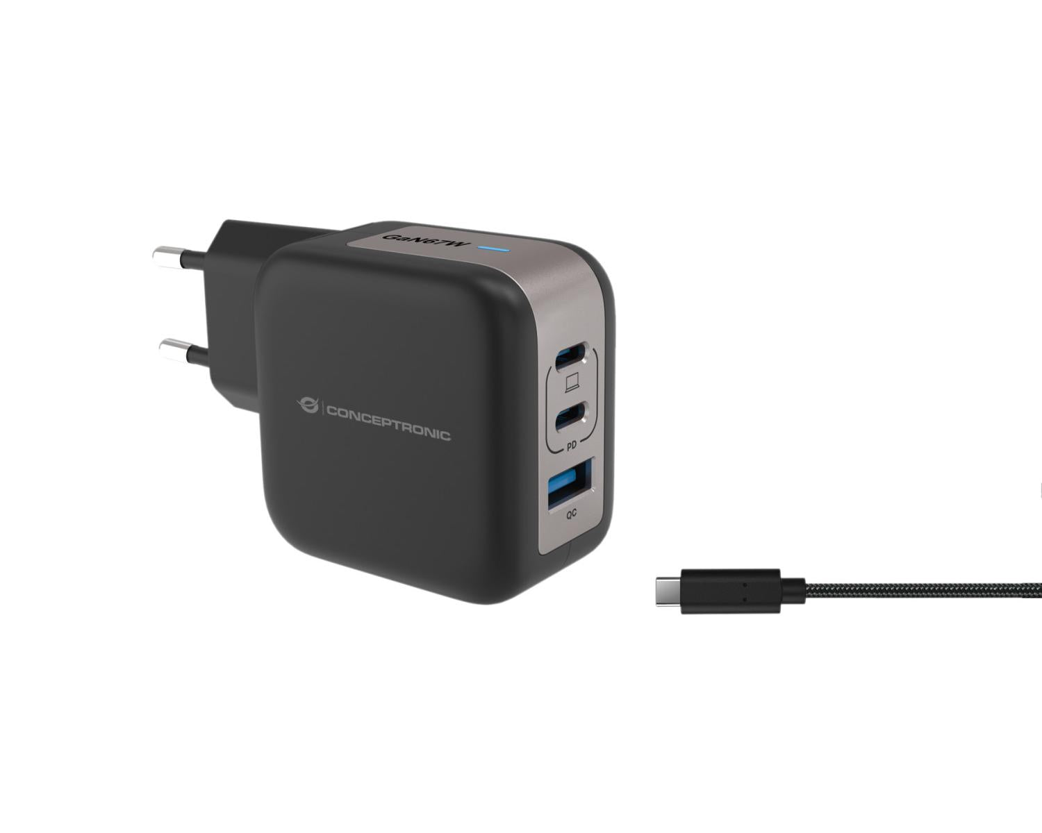 Conceptronic ALTHEA17B Caricabatterie per dispositivi mobili Universale Nero AC Ricarica rapida Interno