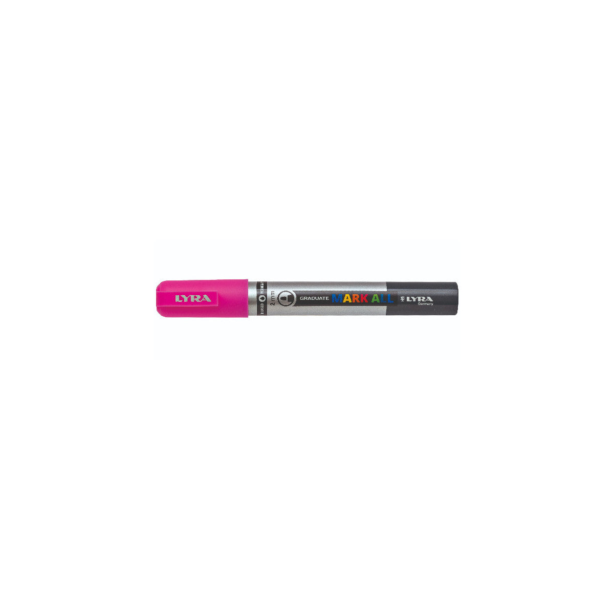 Lyra Graduate Mark All Marcatore Multisuperficie Punta Conica 2mm Rosa Fluo Astuccio 6 Pezzi