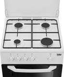 Beko Cucina CSG42009DW, (LxDxA) 50x50x85, Bianca, Forno a gas grill, piano cottura a gas 4 zone, Coperchio in metallo