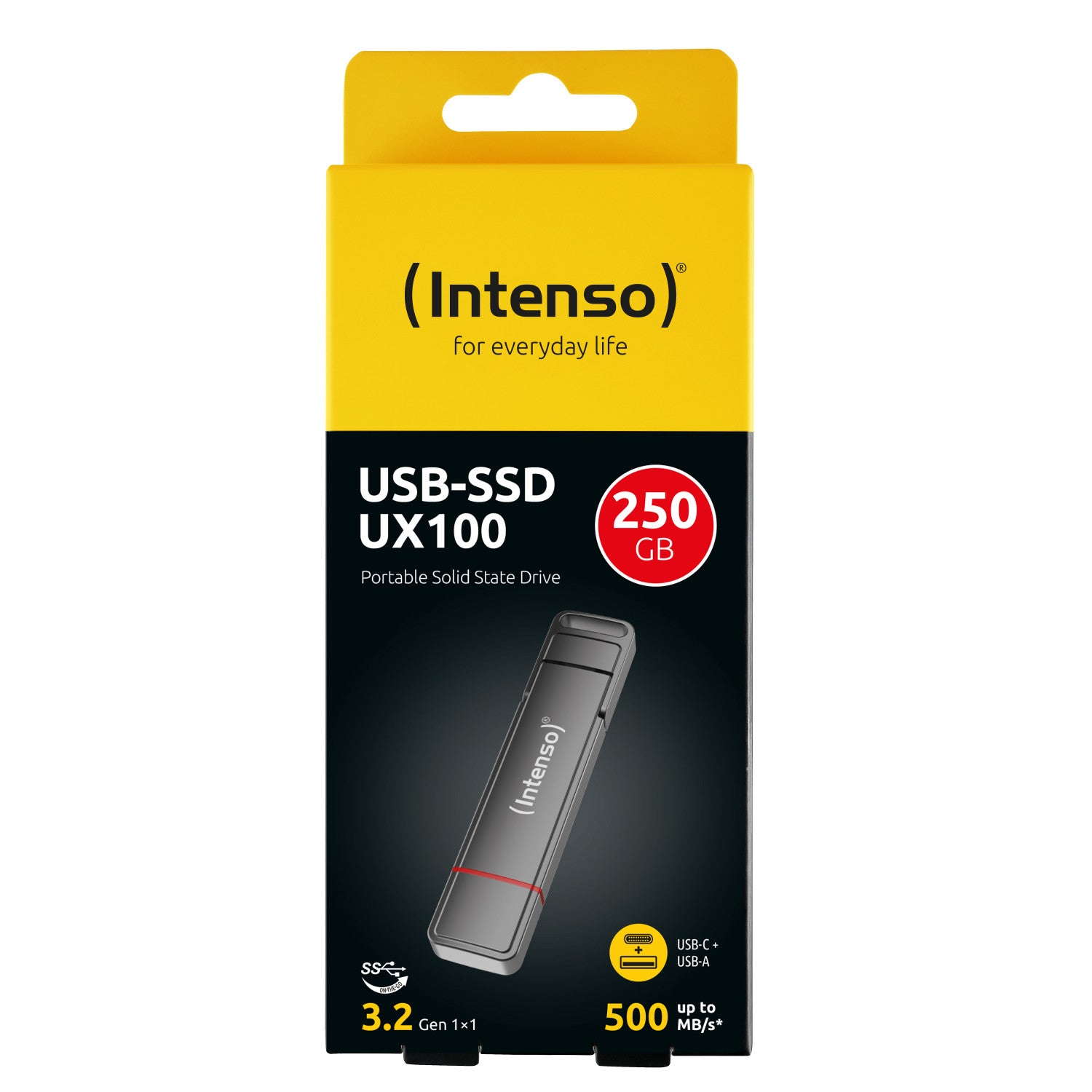 Intenso 3850440 unità esterna a stato solido 250 GB USB Type-A / USB Type-C 3.2 Gen 1 (3.1 Gen 1) Antracite