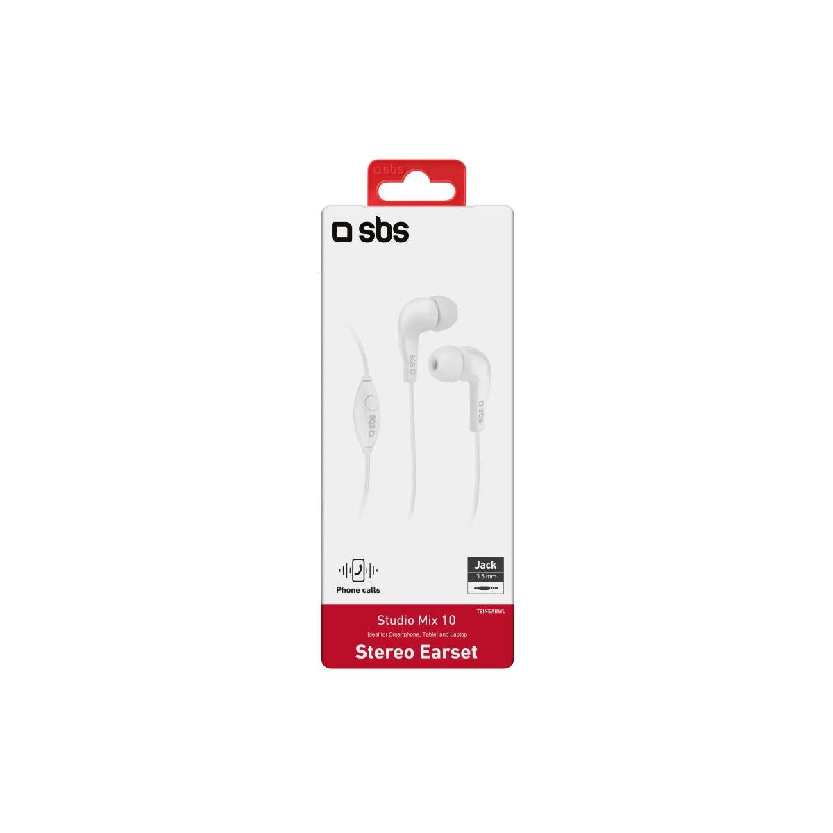 SBS Auricolari filo stereo in ear Studio Mix 10. jack 3.5 mm con microfono e tasto alla risposta
