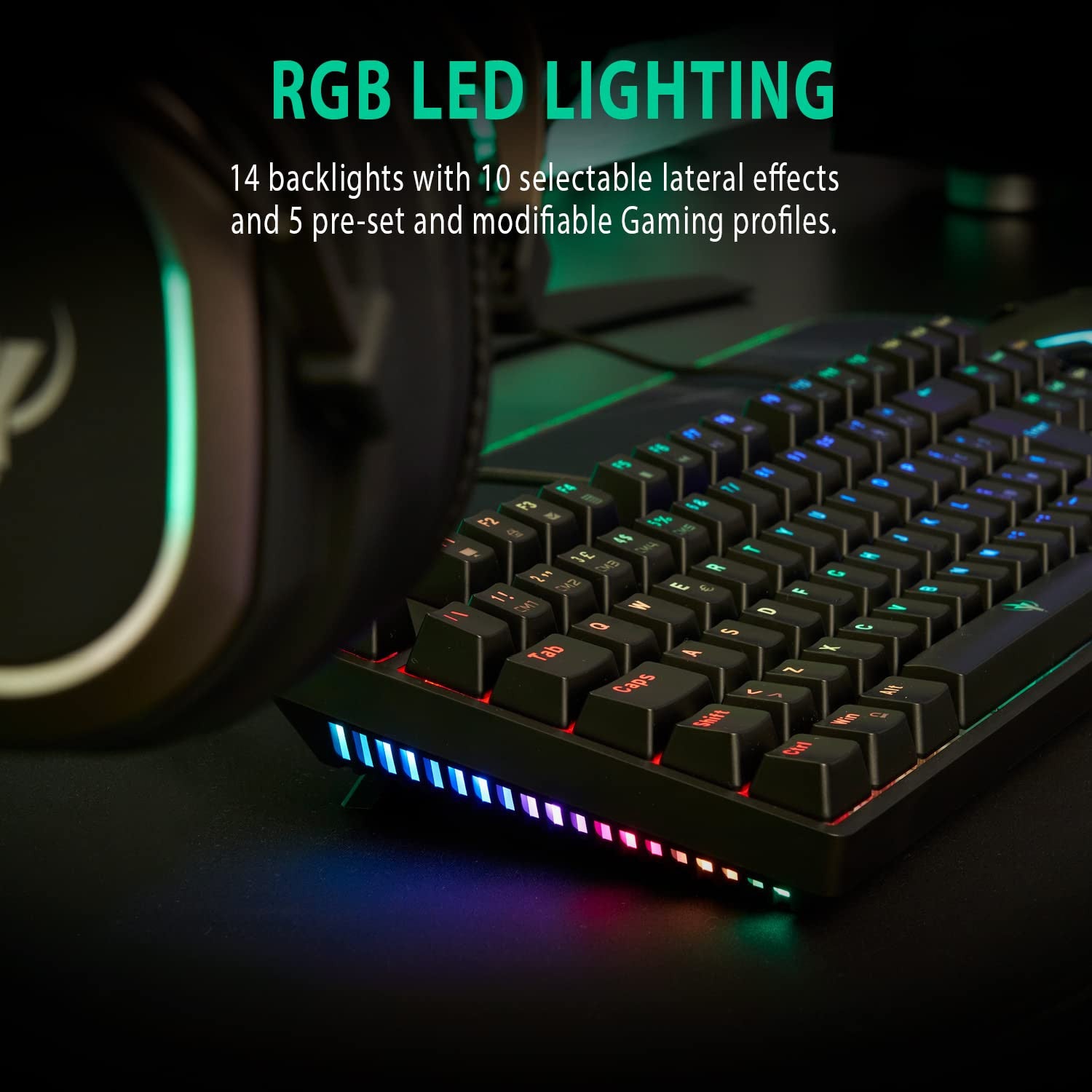 Spyco Tastiera Meccanica Gaming Tenkeyless Challenge KE-112, Layout Italiano 87 Tasti, Switch Outemu Marroni, Retroilluminazione LED RGB