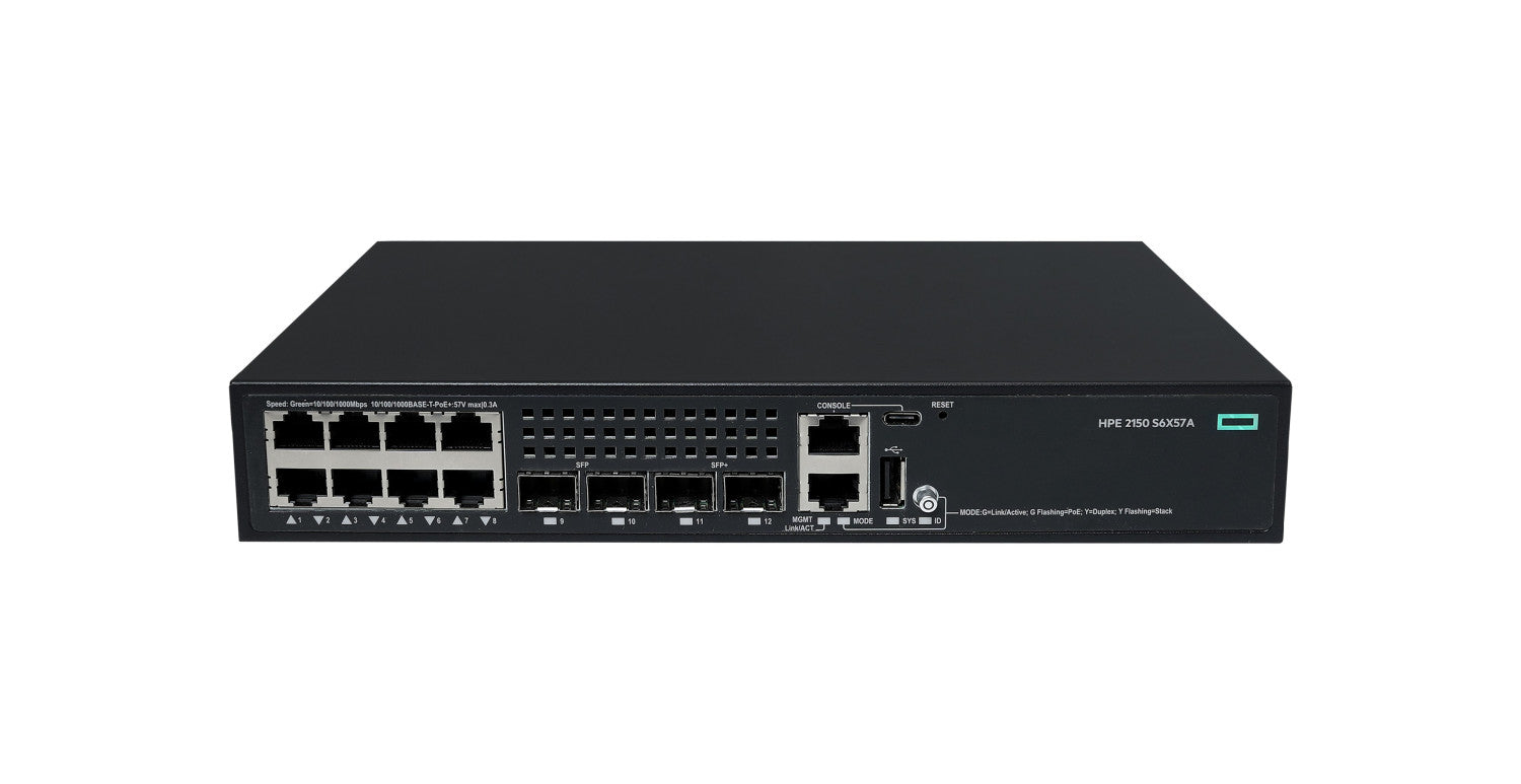 HPE Networking CW 2150 8p 10M/100M/1G PoE 2p SFP 1G 2p SFP 1G/10G 125W Switch
