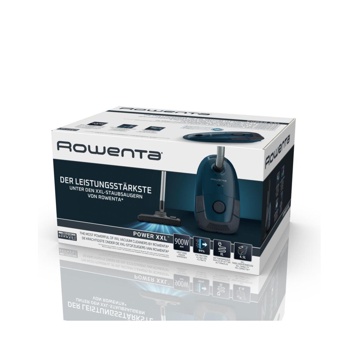 Rowenta Power XXL RO3126EA Aspirapolvere a Traino 4,5 L a Cilindro Secco 900 W Blu