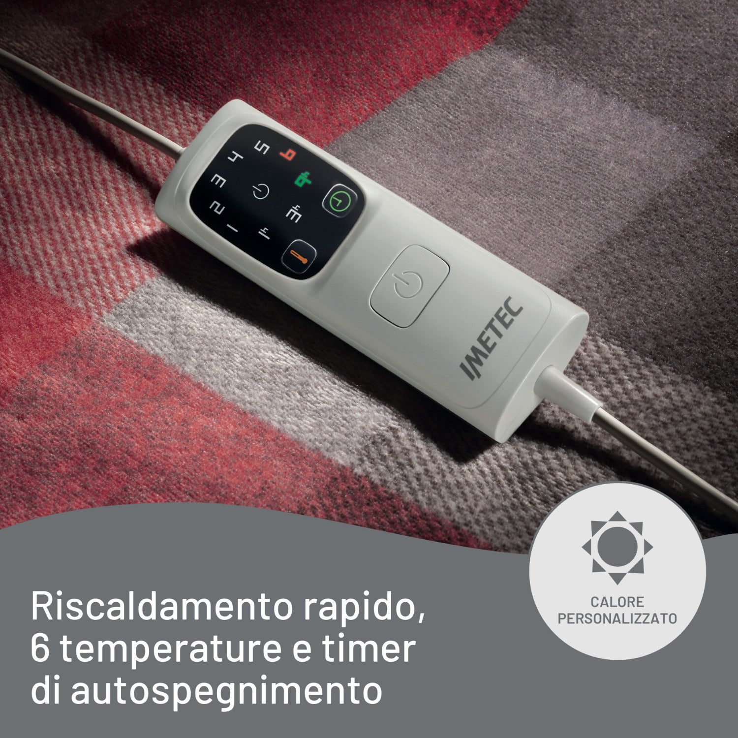 Riscaldaletto Scaldasonno Imetec 16715 Coperta Cuscino Elettrico 150 W Multicolore Velluto