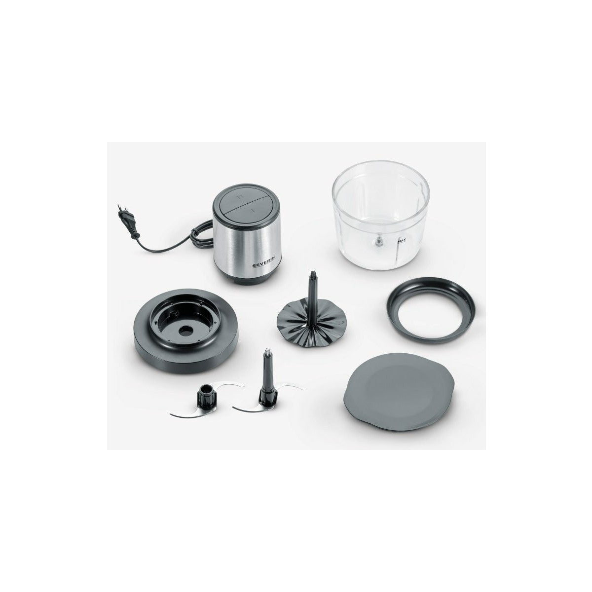 Severin KM 3867 tritaverdure elettrico 1 L 400 W Nero, Argento, Trasparente