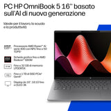 HP E0BL1EA laptop Copilot+ PC AMD Ryzen AI 7 445 Computer portatile 40,6 cm (16") 2K 16 GB LPDDR5x-SDRAM 1 TB SSD Wi-Fi 6 (802.11ax) Windows 11 Home Argento