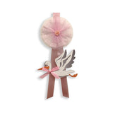 Baby Idea Fiocco Nascita Cicogna Piccola Rosa