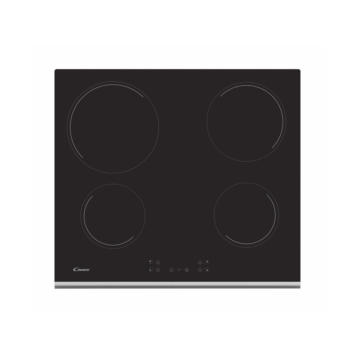 Candy Timeless CH64XB Piano Cottura da Incasso Ceramica 4 Fornelli Nero