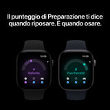 Apple Watch Series 12 GPS + Cellular, cassa 46 mm in alluminio grigio siderale con cinturino Sport blu marino - M/L