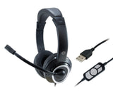 Conceptronic POLONA Cuffie Cablato a Padiglione Musica e Chiamate USB tipo A Nero
