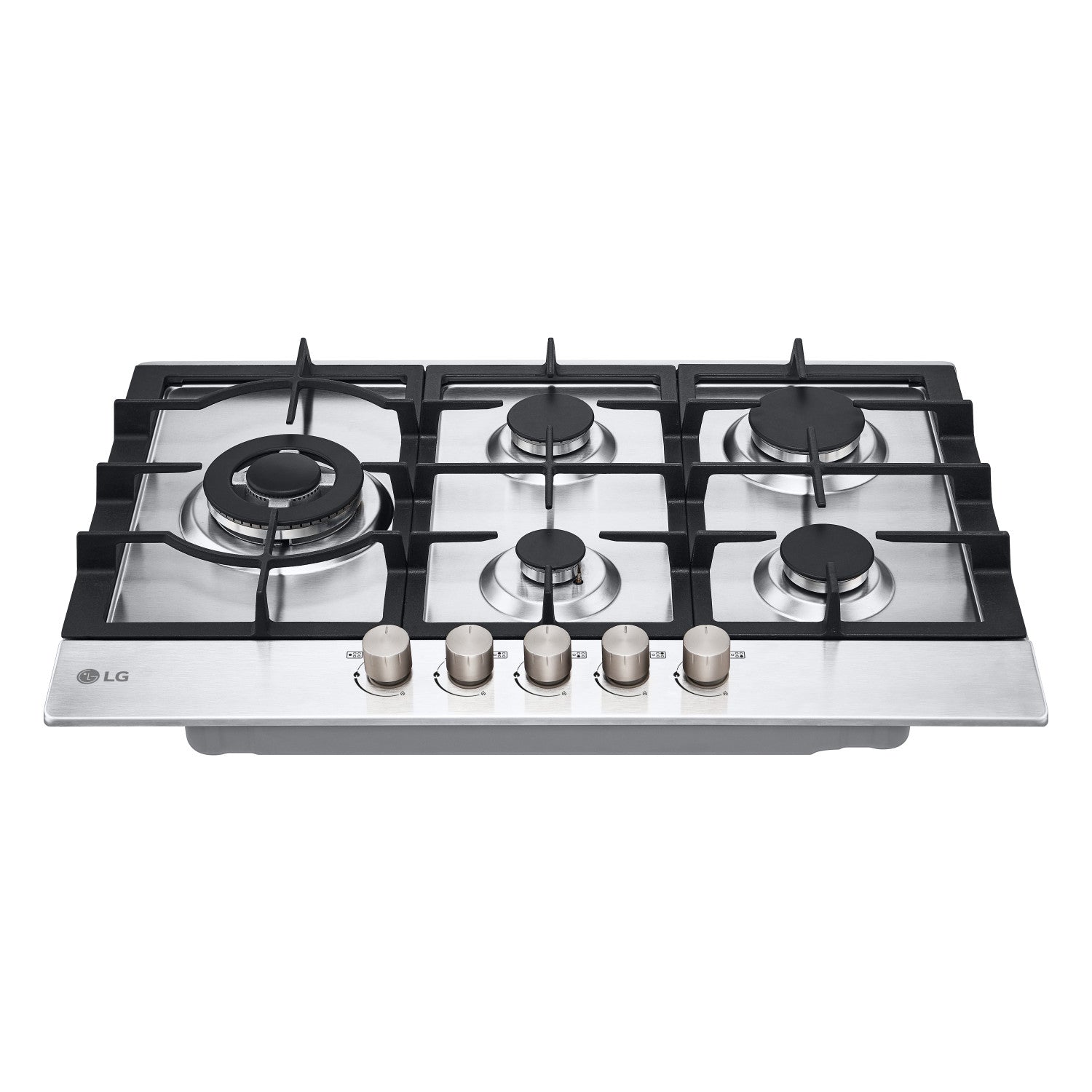 LG CBGZ3016S Piano cottura a gas 75cm, 11,5kW, 5 bruciatori, Griglie in ghisa, Piatto inox