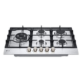 LG CBGZ3016S Piano cottura a gas 75cm, 11,5kW, 5 bruciatori, Griglie in ghisa, Piatto inox