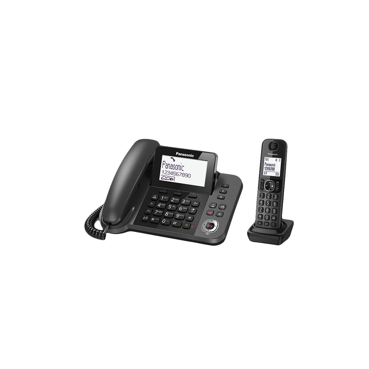 Telefono Panasonic KX-TGF320E con Cordless Identificatore di Chiamata Nero