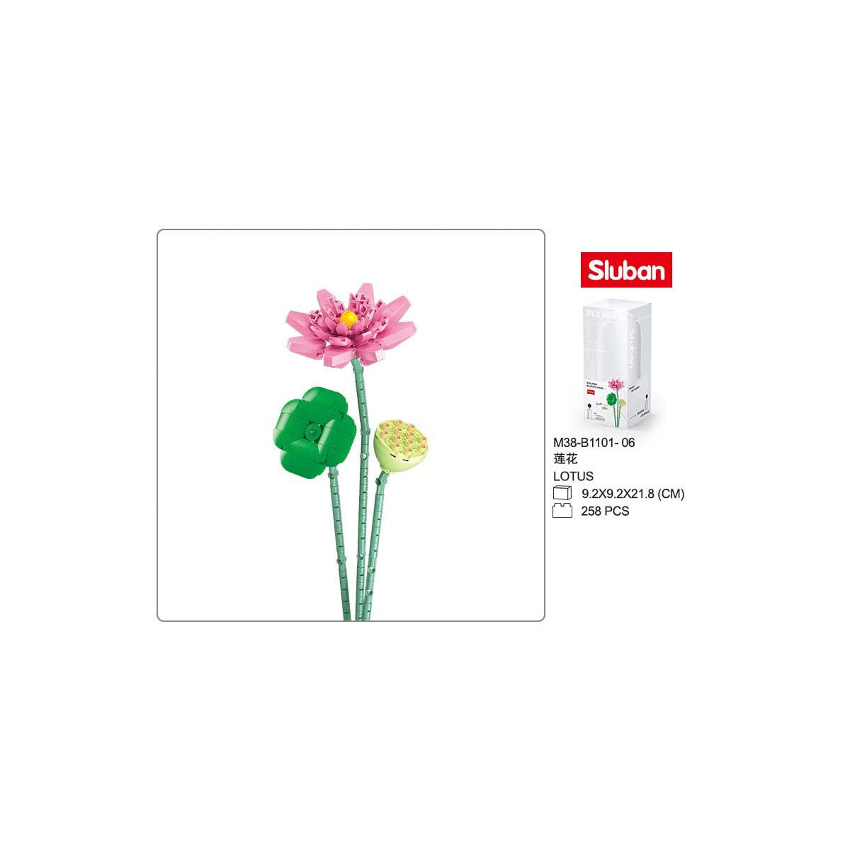 Sluban Fiore Di Loto Con Vaso M38-B1101-06 - 254 Pezzi