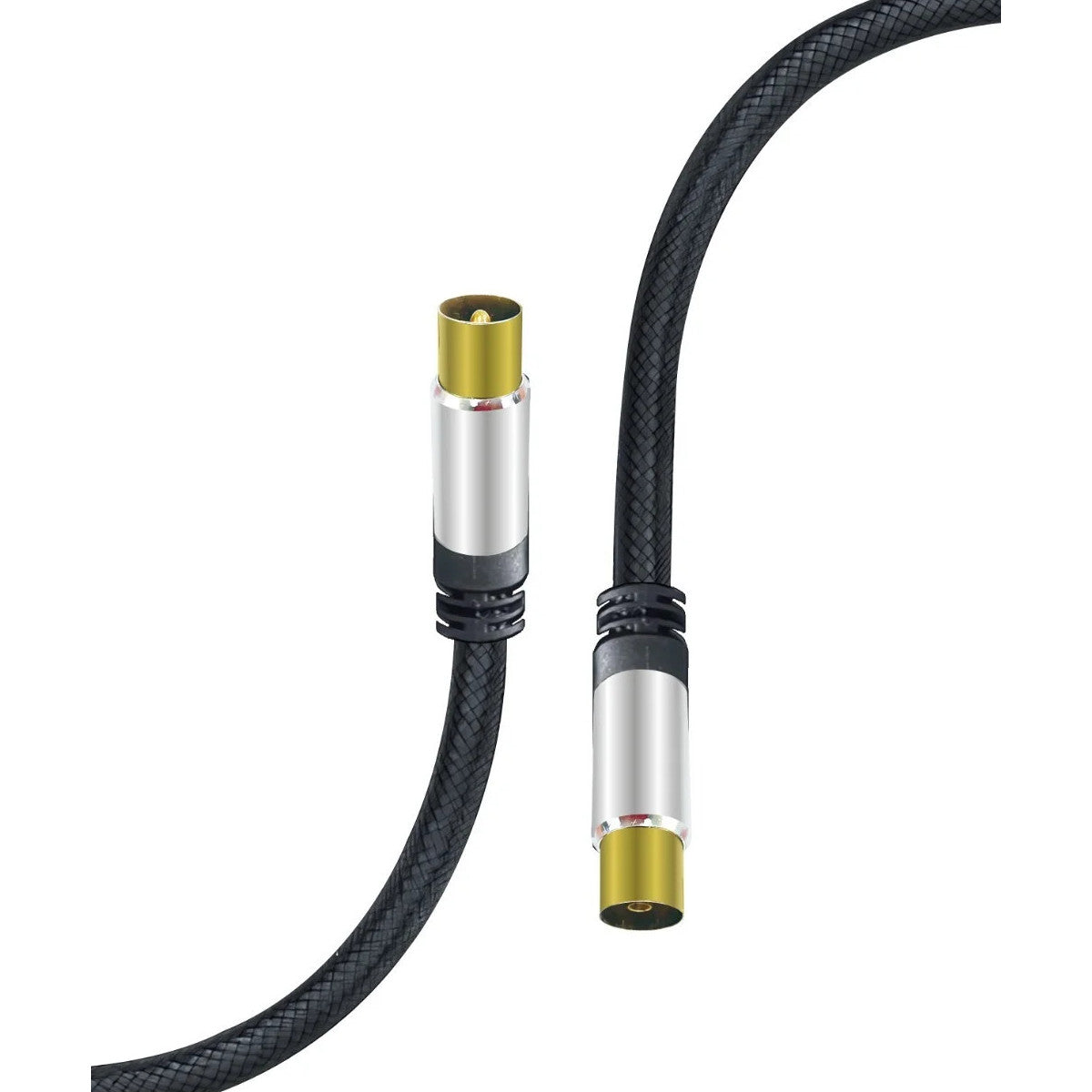 Karma RDM CL123 Cavo Antenna M/F 3,0 M Nero Gold con Adattatore M/M