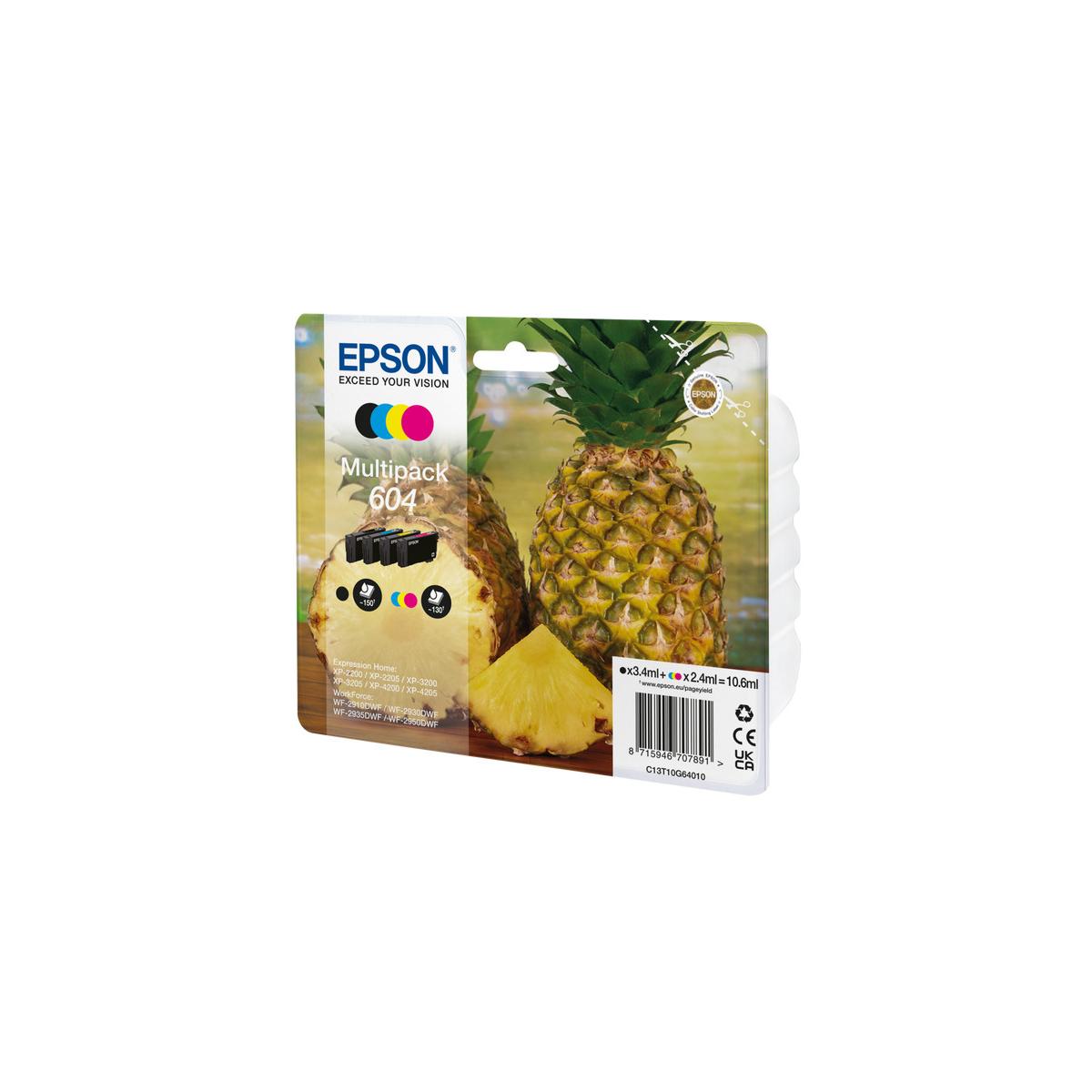 Epson 604 cartuccia d'inchiostro 4 pz Compatibile Resa standard Nero, Ciano, Magenta, Giallo