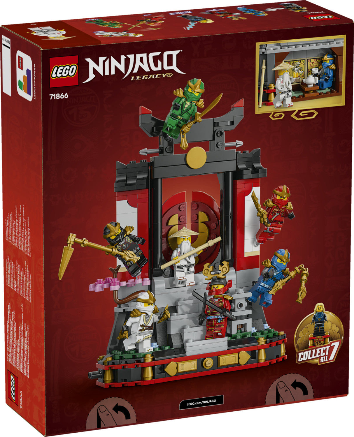 LEGO Ninjago 71866 Display Personaggi Ninja 15 Anniversario Set da Costruzione con 8 Minifigure 447 Pezzi