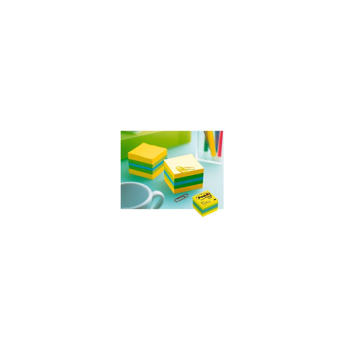3M Post-it 2051L pouch autoadesiva Quadrato Blu, Verde, Turchese, Giallo 400 fogli Autoadesivo