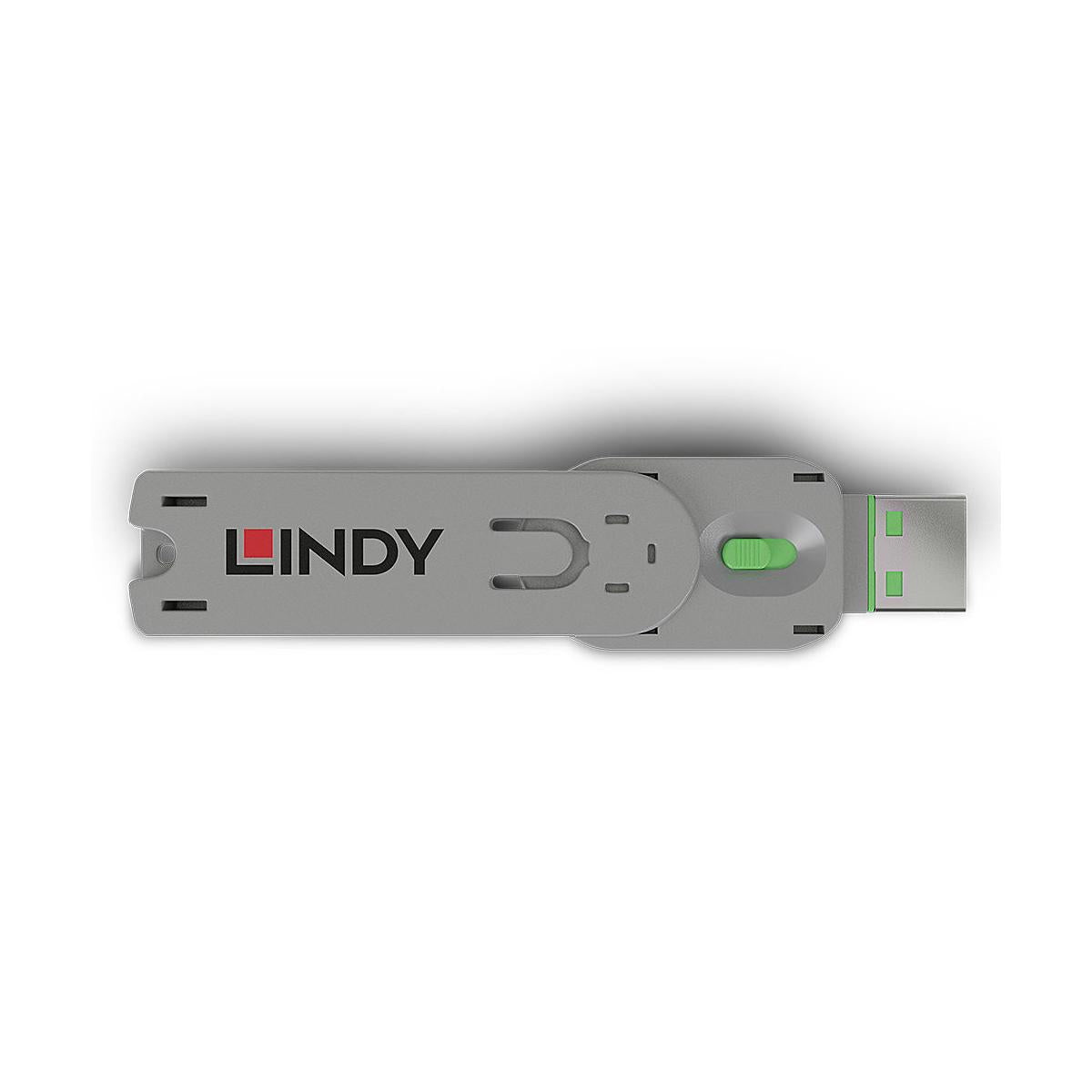 Lindy 40621 clip sicura Chiave bloccaporta USB tipo A Verde Acrilonitrile butadiene stirene (ABS) 1 pz