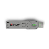 Lindy 40621 clip sicura Chiave bloccaporta USB tipo A Verde Acrilonitrile butadiene stirene (ABS) 1 pz