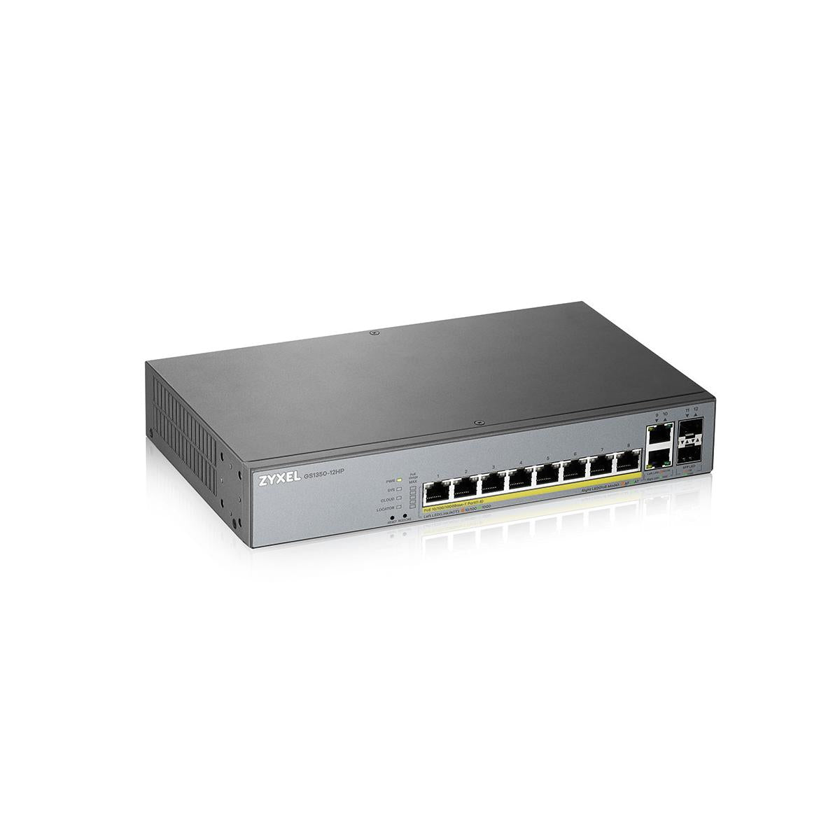 Zyxel GS1350-12HP-EU0101F switch di rete Gestito L2 Gigabit Ethernet (10/100/1000) Supporto Power over Ethernet (PoE) Grigio