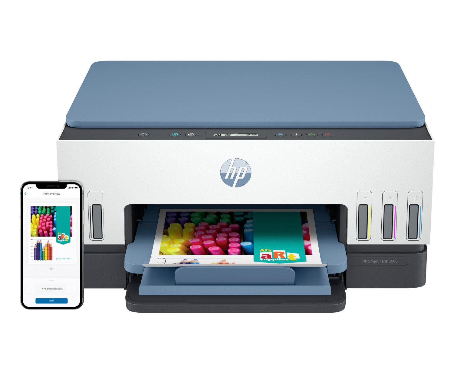 HP Smart Tank 670 Wireless All-in-One Colore Stampante, Fotocopiatrice, scanner