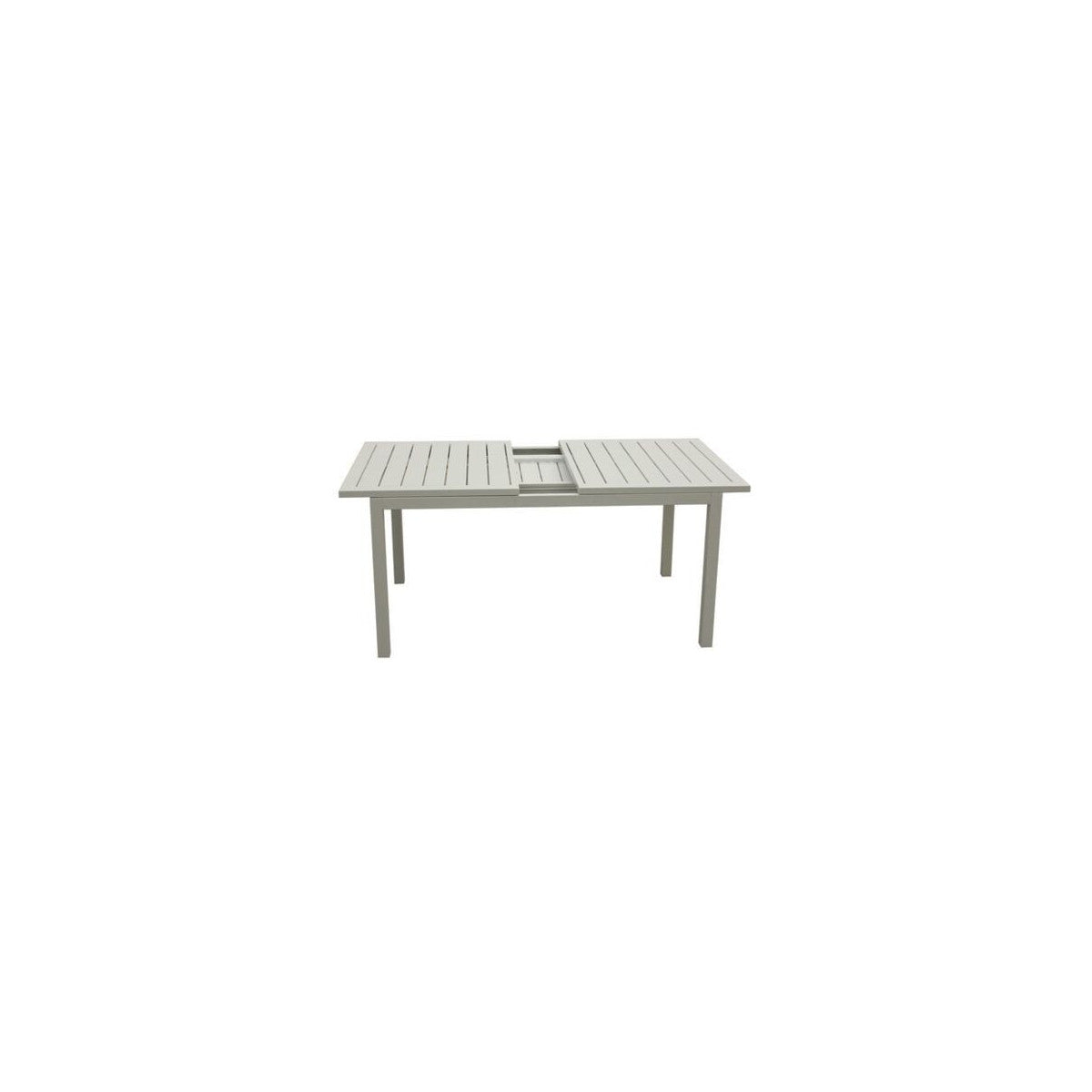 Amicasa Tavolo Allungabile Orion in Alluminio con Piano a Doghe Bianco Cm 148/209x90