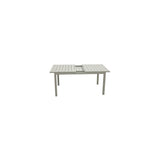 Amicasa Tavolo Allungabile Orion in Alluminio con Piano a Doghe Bianco Cm 148/209x90