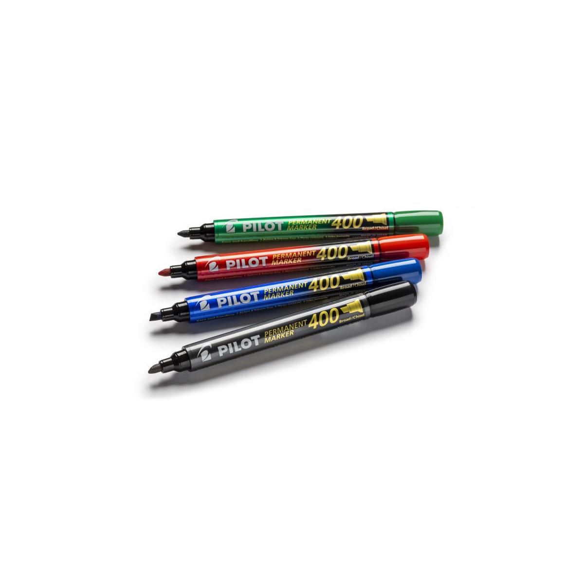 Pilot 400 marcatore permanente Punta smussata Nero 20 pz
