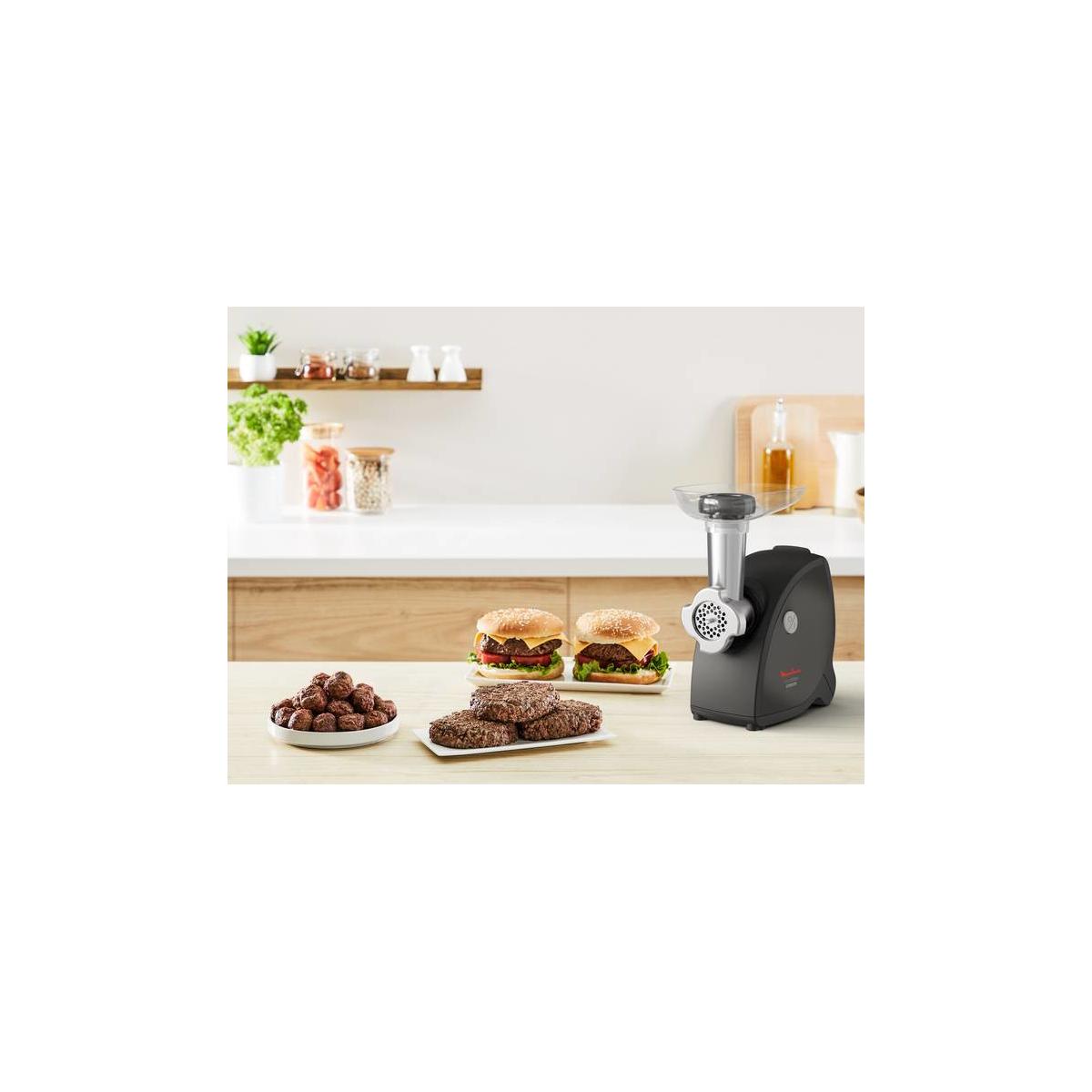 Moulinex ME472832 tritacarne 2000 W Nero, Acciaio inox
