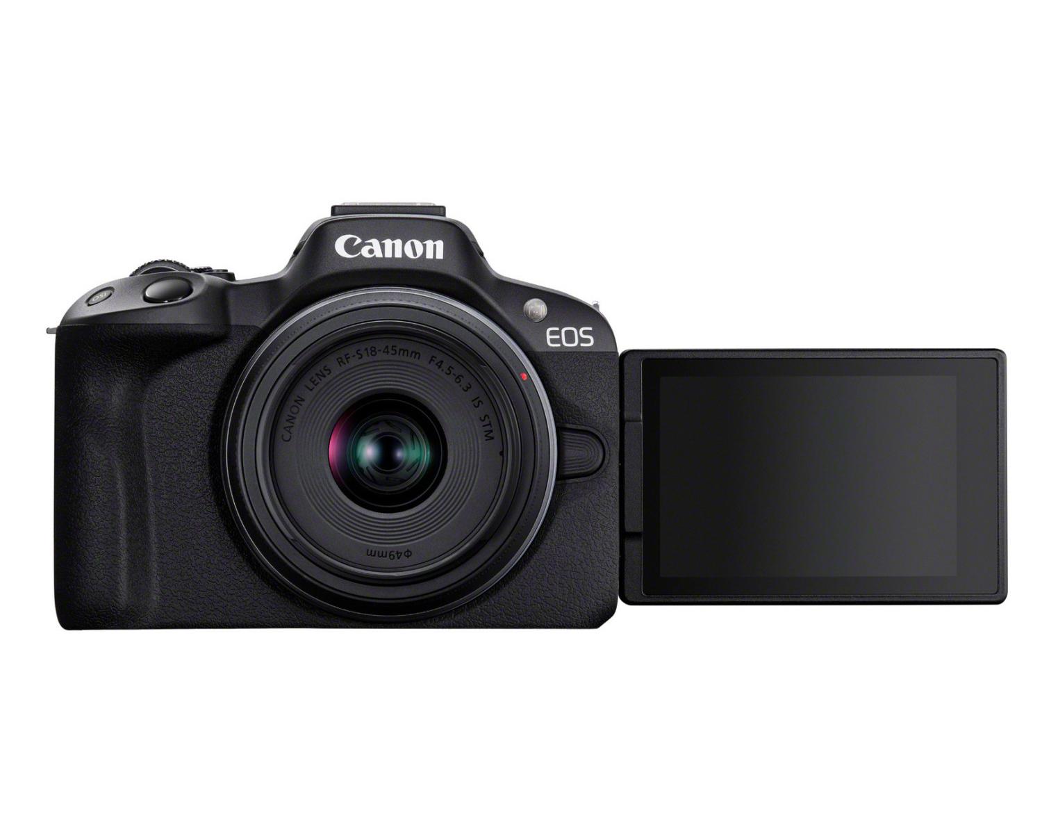 Canon EOS R50Black RF-S 18-45mm F4.5-6.3 IS STM Kit MILC 24,2 MP CMOS 6000 x 4000 Pixel Nero