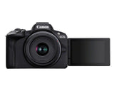 Canon EOS R50Black RF-S 18-45mm F4.5-6.3 IS STM Kit MILC 24,2 MP CMOS 6000 x 4000 Pixel Nero