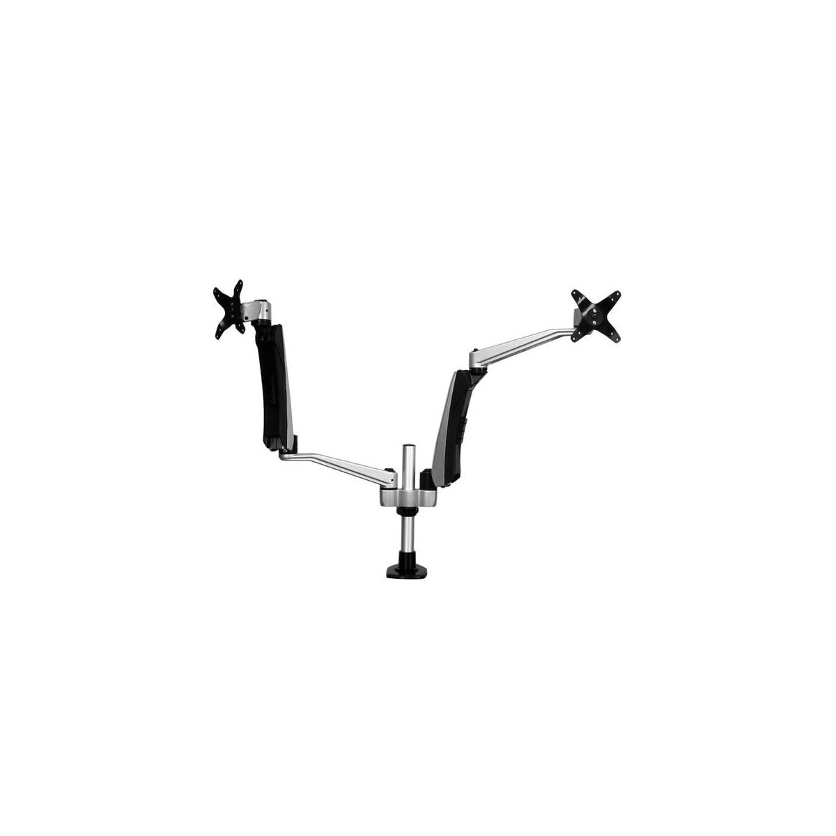 StarTech.com ARMDUAL30 supporto da tavolo per Tv a schermo piatto 76,2 cm (30") Nero, Argento Scrivania